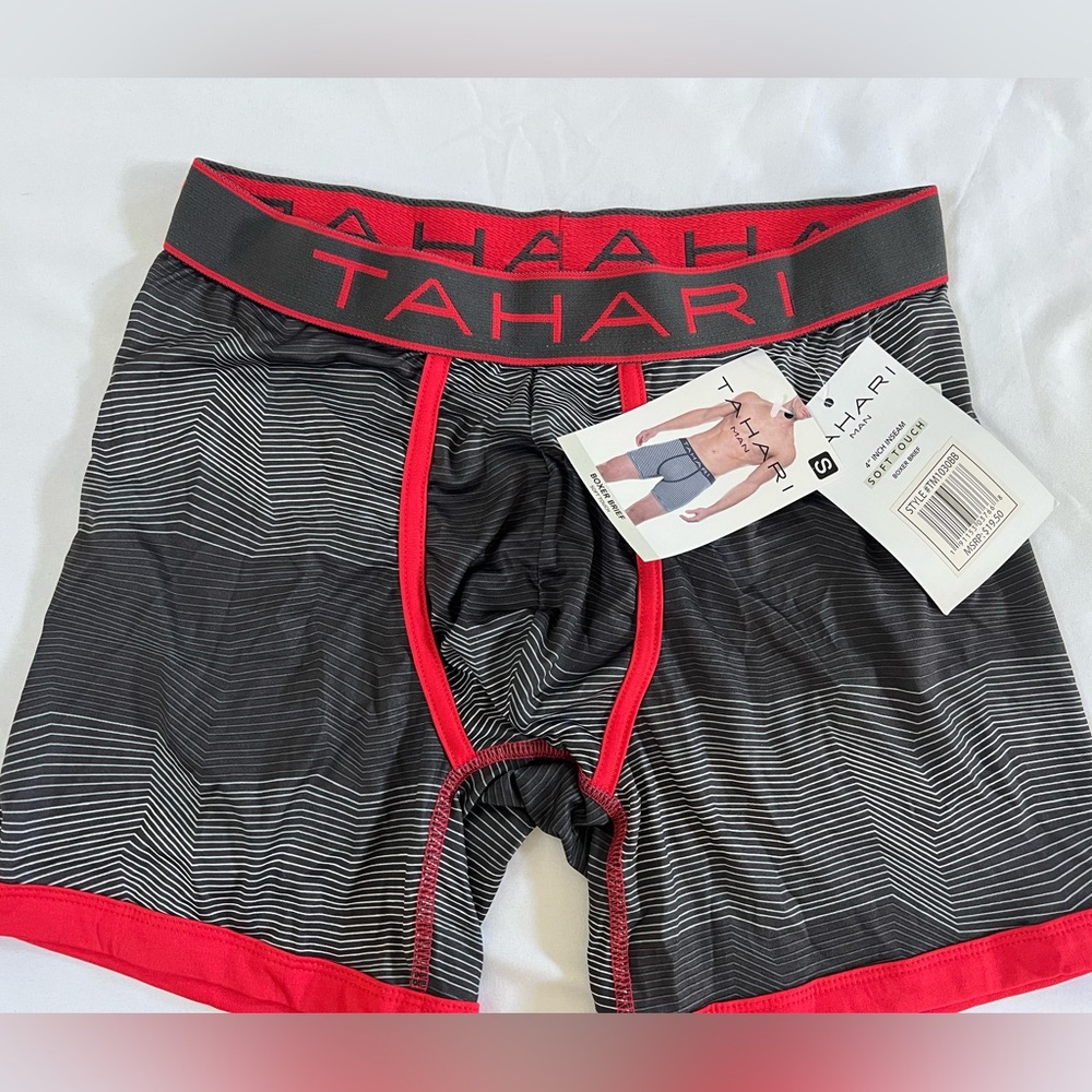 🔥TAHARI Underwear Men's Soft Touch Small Boxer Brief 4" INSEAM NWT $19.50